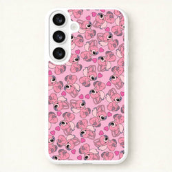 Love Heart Pattern - Pink Alien Phone Case for Galaxy S26