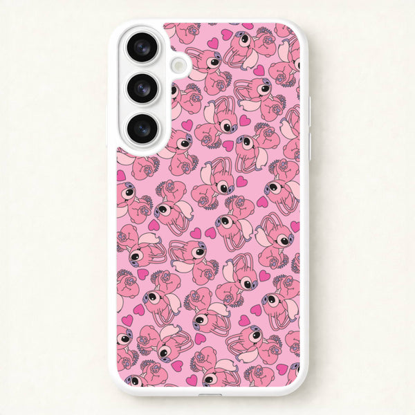 Love Heart Pattern - Pink Alien Phone Case for Galaxy S26