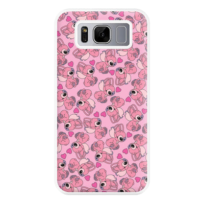 Love Heart Pattern - Pink Alien Phone Case for Galaxy S8 Plus