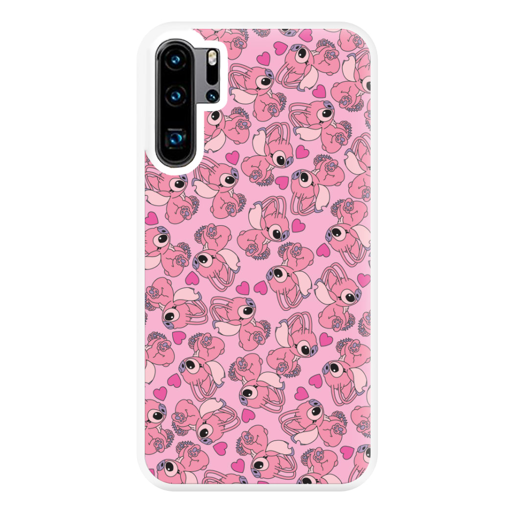 Love Heart Pattern - Pink Alien Phone Case for Huawei P30 Pro