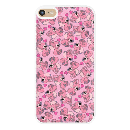 Love Heart Pattern - Pink Alien Phone Case for iPhone 6 Plus / 7 Plus / 8 Plus