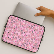 Love Heart Pattern - Pink Alien Laptop Sleeve 2