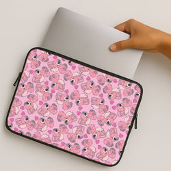 Love Heart Pattern - Pink Alien MacBook Case