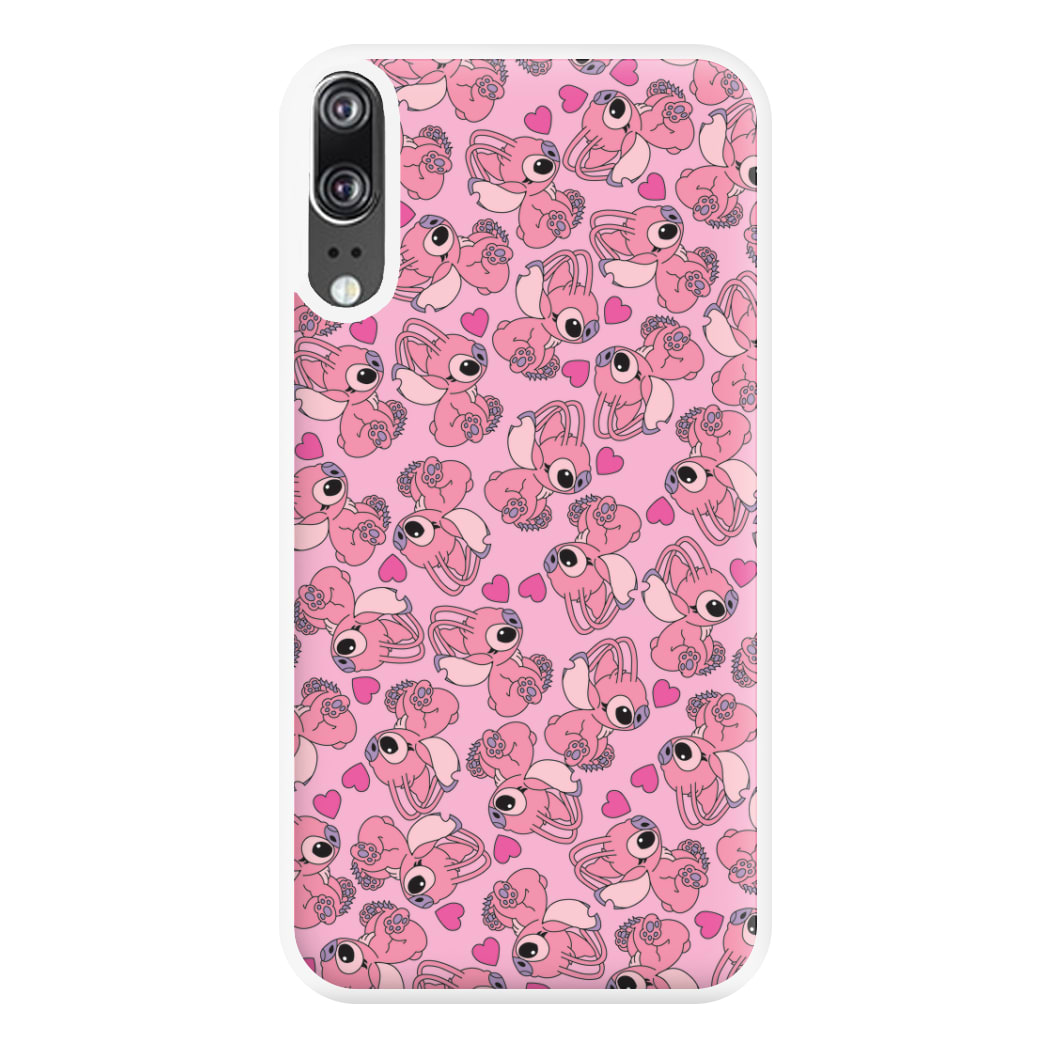 Love Heart Pattern - Pink Alien Phone Case for Huawei P20