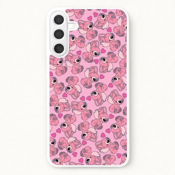 Love Heart Pattern - Pink Alien Phone Case for Galaxy A57
