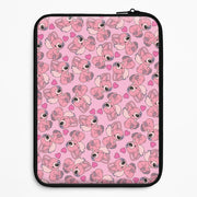Love Heart Pattern - Pink Alien Laptop Sleeve 1