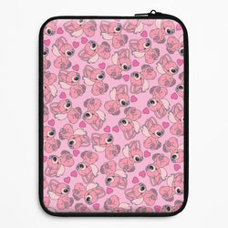Love Heart Pattern - Pink Alien Universal Laptop Sleeve
