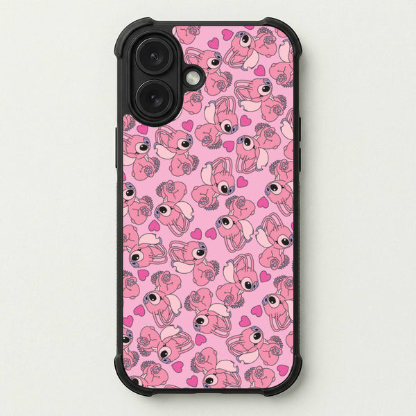 Love Heart Pattern - Pink Alien Phone Case — Bumper case