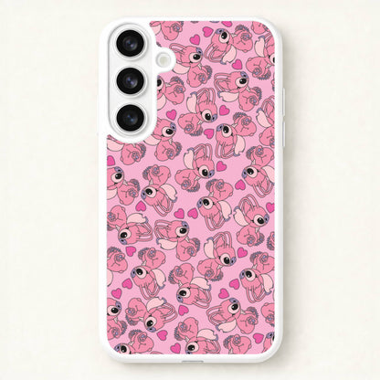 Love Heart Pattern - Pink Alien Phone Case for Galaxy S26 Plus