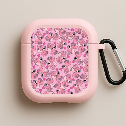 Love Heart Pattern - Pink Alien Pink AirPods Case