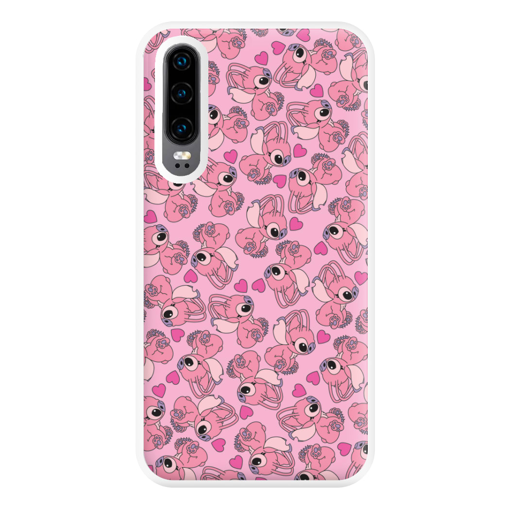 Love Heart Pattern - Pink Alien Phone Case for Huawei P30