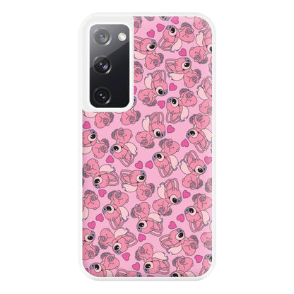 Love Heart Pattern - Pink Alien Phone Case for Galaxy S20FE