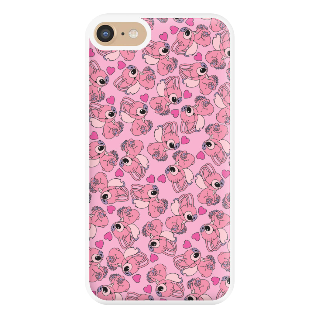 Love Heart Pattern - Pink Alien Phone Case for iPhone 6 / 7 / 8 / SE