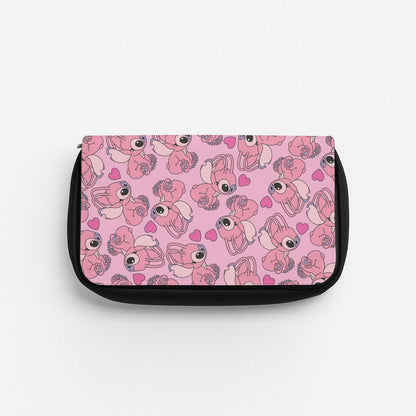 Love Heart Pattern - Pink Alien Pencil Case