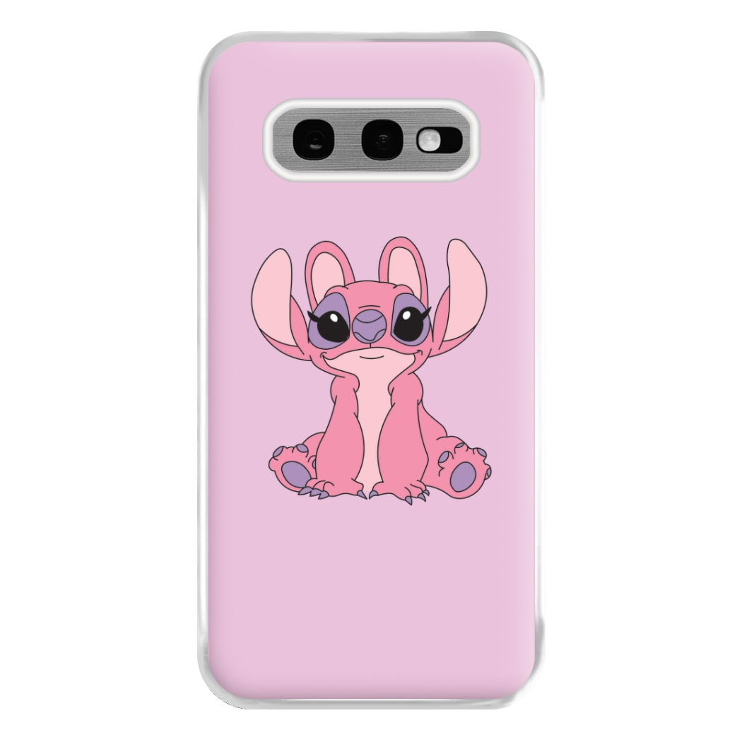 Sitting Down - Pink Alien Phone Case for Galaxy S10e