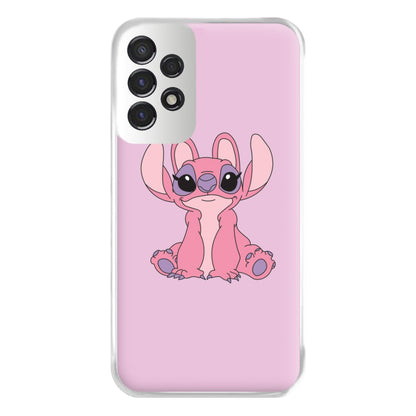 Sitting Down - Pink Alien Phone Case for Galaxy A53