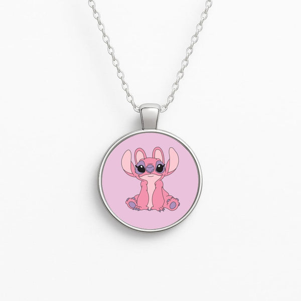Sitting Down - Pink Alien Circle Necklace