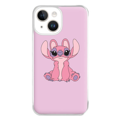 Sitting Down - Pink Alien Phone Case for iPhone 14