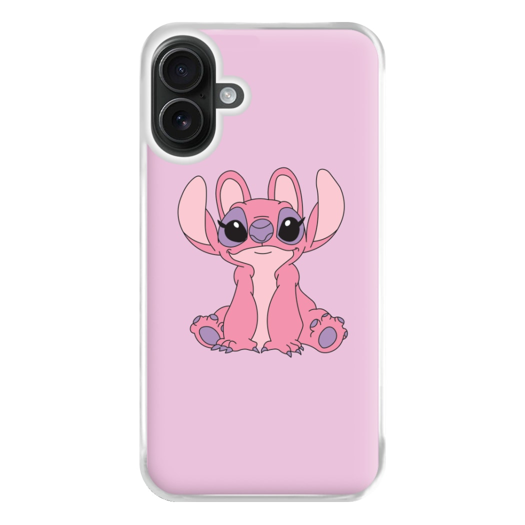 Sitting Down - Pink Alien Phone Case for iPhone 16 Plus