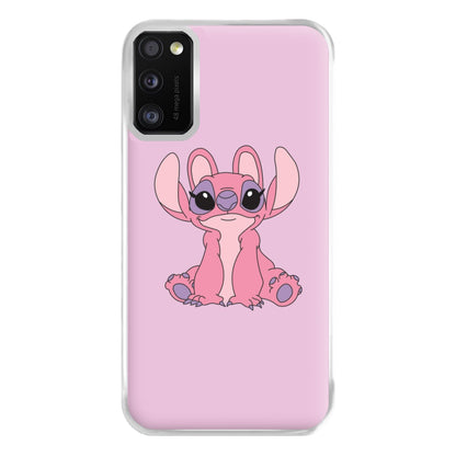 Sitting Down - Pink Alien Phone Case for Galaxy A41