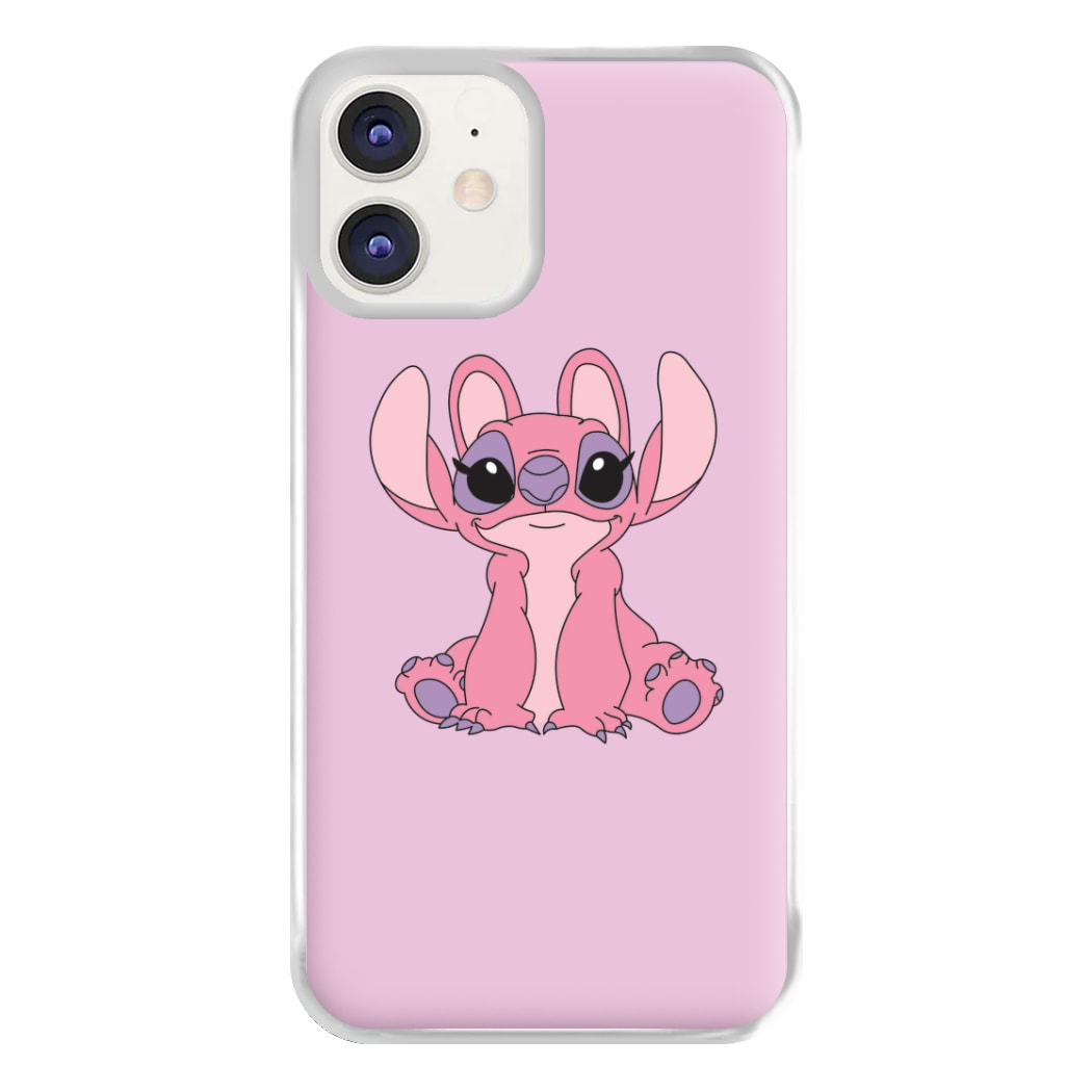 Sitting Down - Pink Alien Phone Case for iPhone 12 / 12 Pro