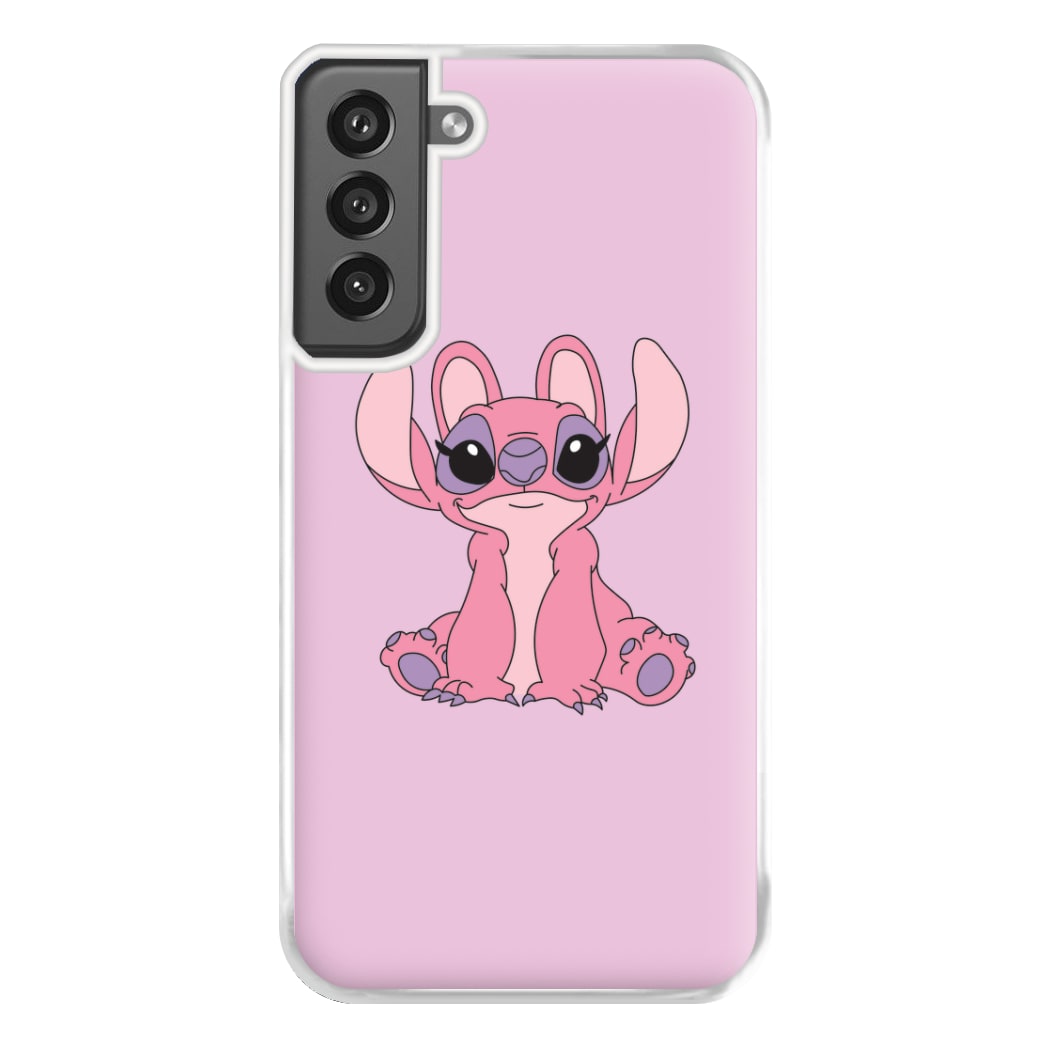 Sitting Down - Pink Alien Phone Case for Galaxy S21FE