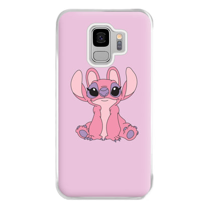 Sitting Down - Pink Alien Phone Case for Galaxy S9 Plus