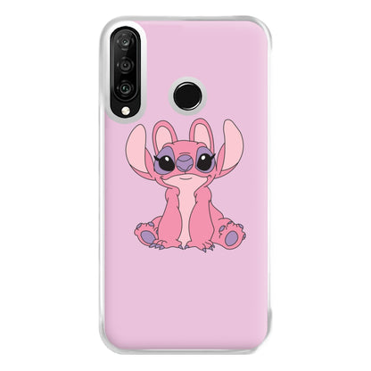 Sitting Down - Pink Alien Phone Case for Huawei P30 Lite