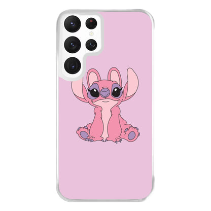 Sitting Down - Pink Alien Phone Case for Galaxy S22 Ultra