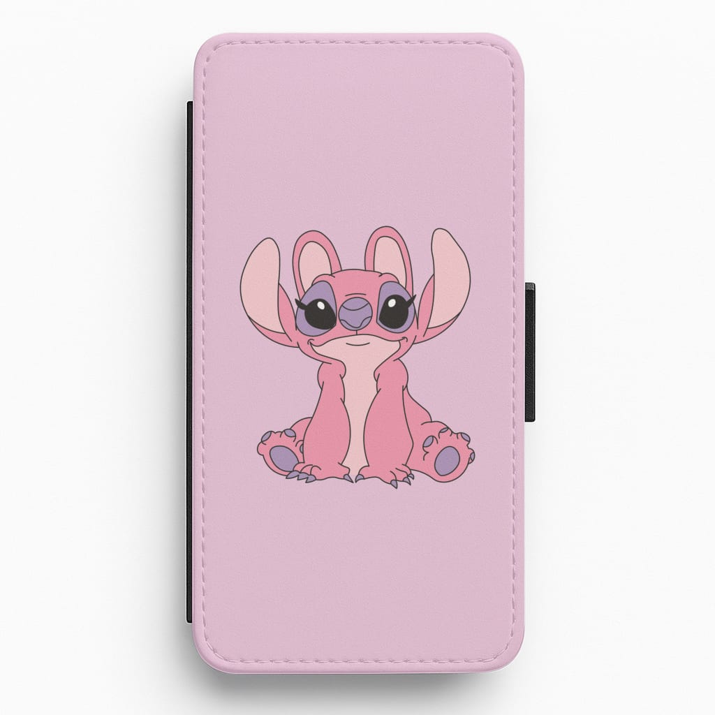 Sitting Down - Pink Alien Flip / Wallet Phone Case