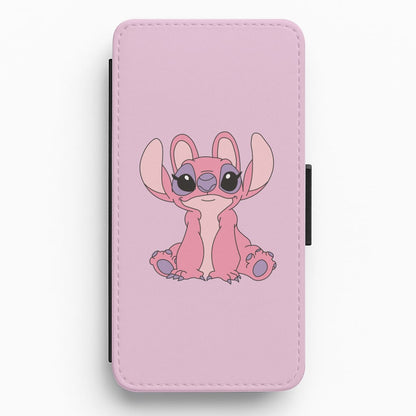Sitting Down - Pink Alien Flip / Wallet Phone Case