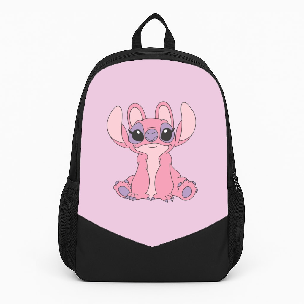 Sitting Down - Pink Alien Large Backpack