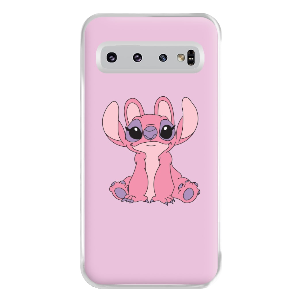 Sitting Down - Pink Alien Phone Case for Galaxy S10 Plus