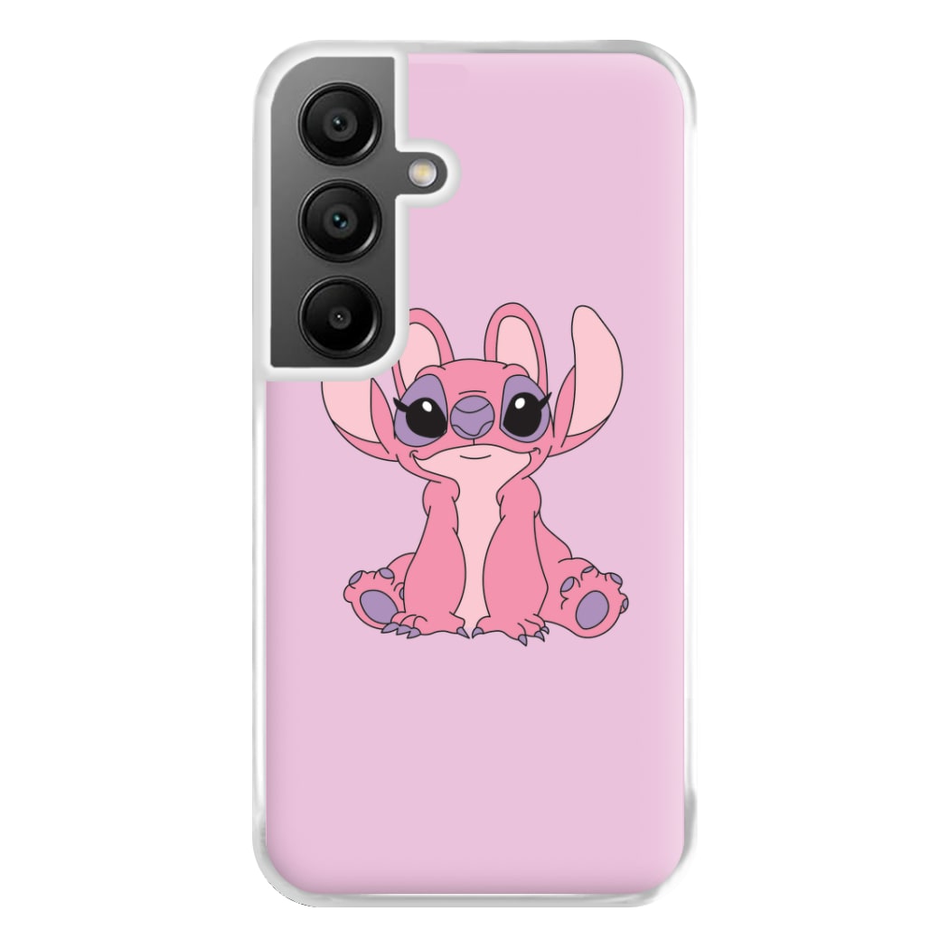 Sitting Down - Pink Alien Phone Case for Galaxy A55