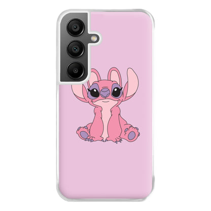 Sitting Down - Pink Alien Phone Case for Galaxy A55