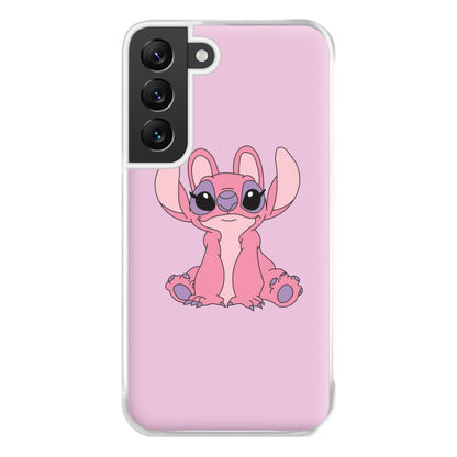 Sitting Down - Pink Alien Phone Case for Galaxy S22 Plus