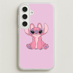 Sitting Down - Pink Alien Phone Case for Galaxy S25FE