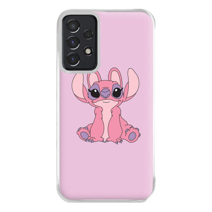 Sitting Down - Pink Alien Phone Case for Galaxy A52 / A52s