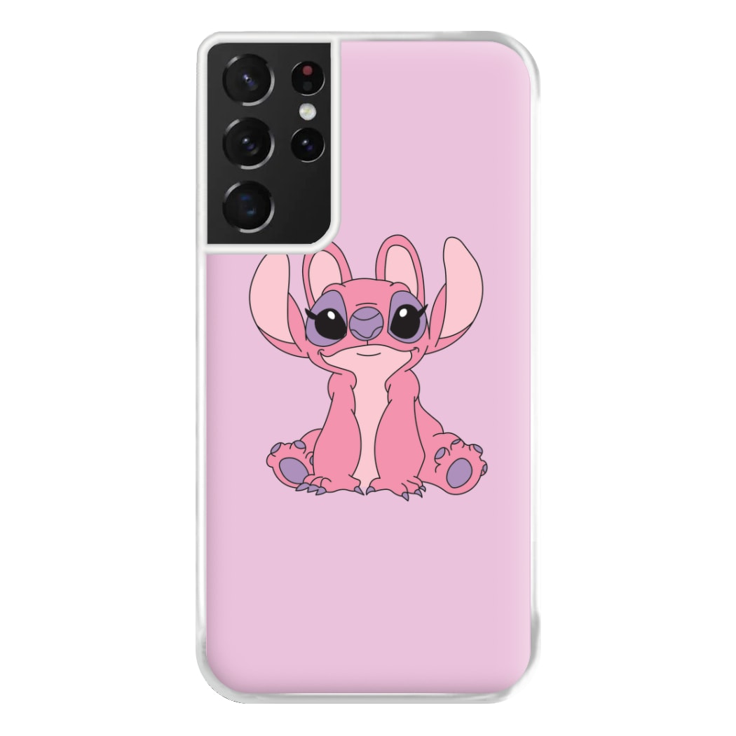 Sitting Down - Pink Alien Phone Case for Galaxy S21 Ultra