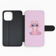 Sitting Down - Pink Alien Flip / Wallet Phone Case 2