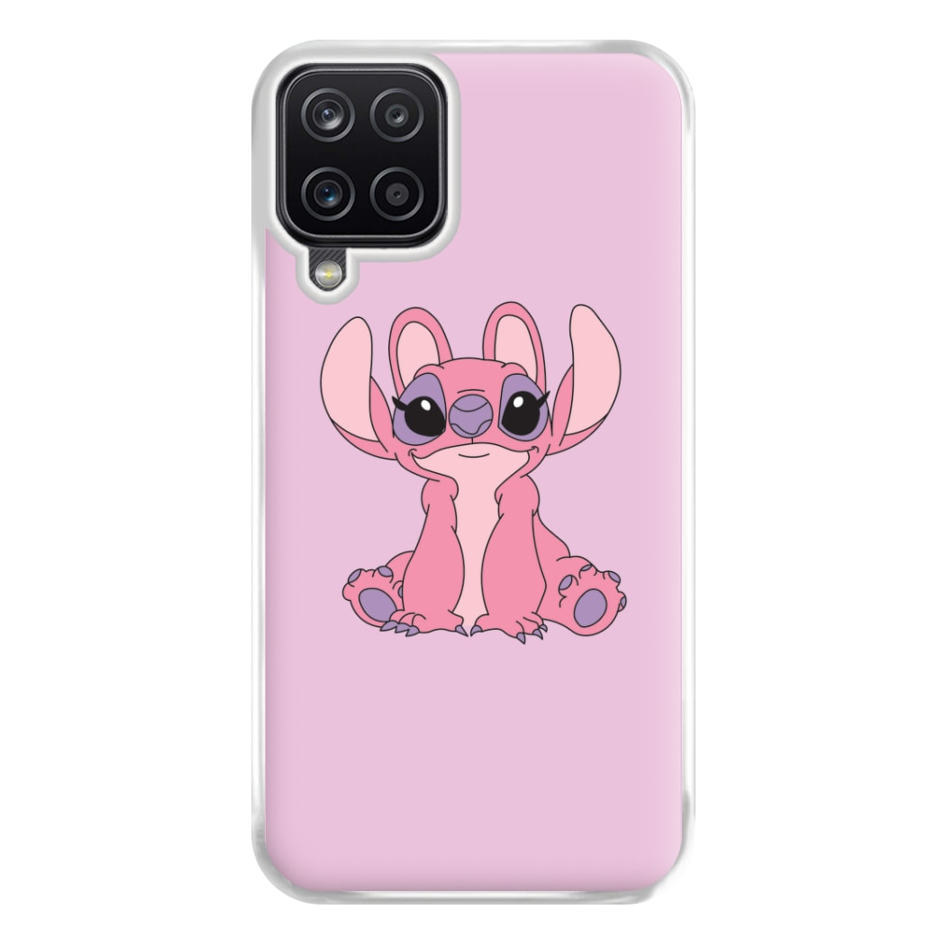 Sitting Down - Pink Alien Phone Case for Galaxy A12