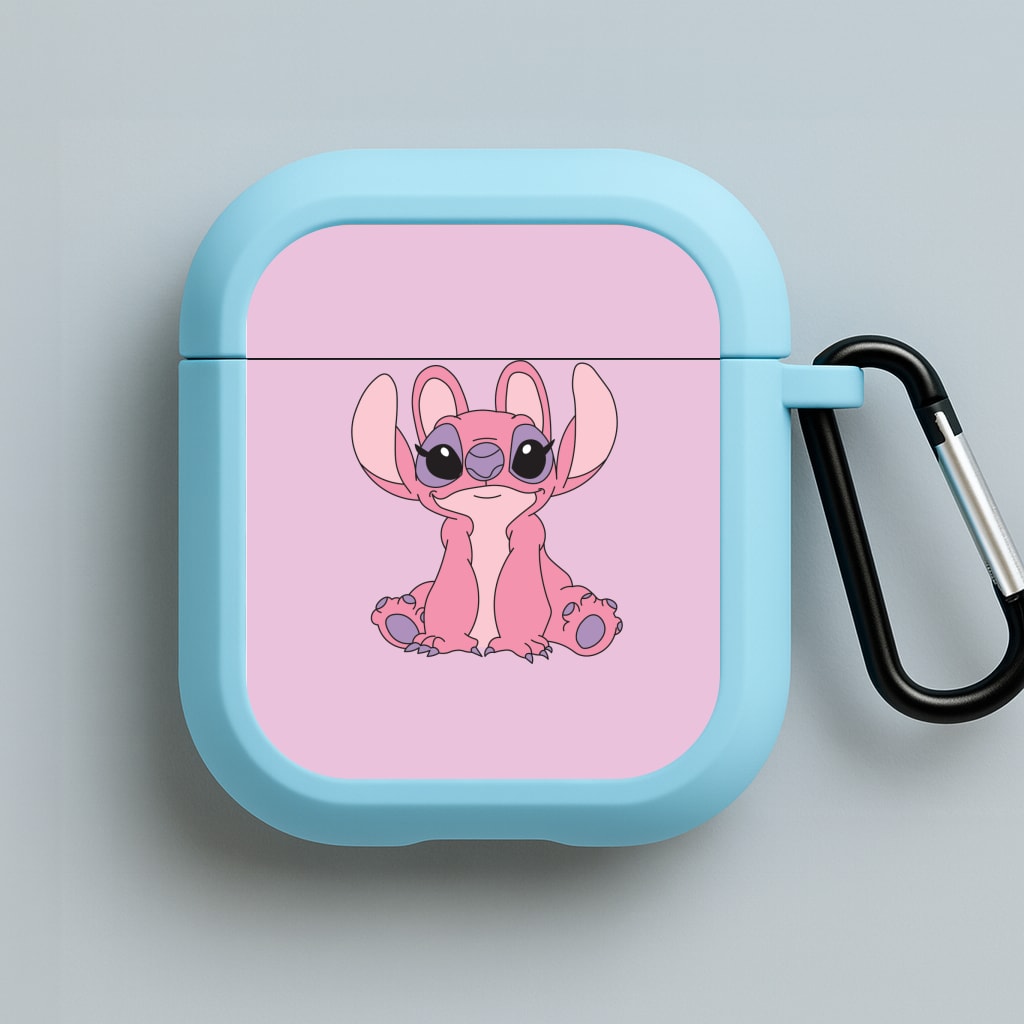 Sitting Down - Pink Alien Blue AirPods Case
