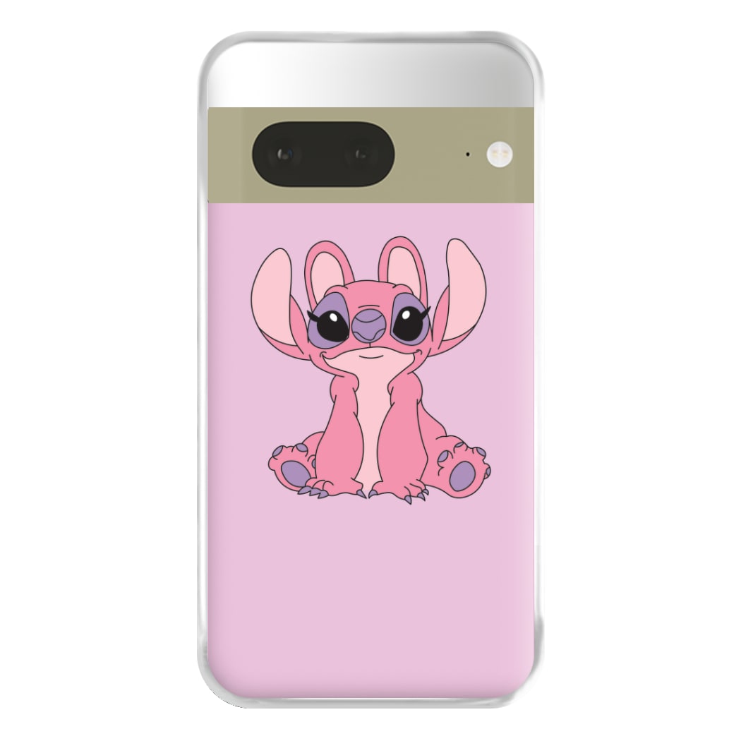 Sitting Down - Pink Alien Phone Case for Google Pixel 7a