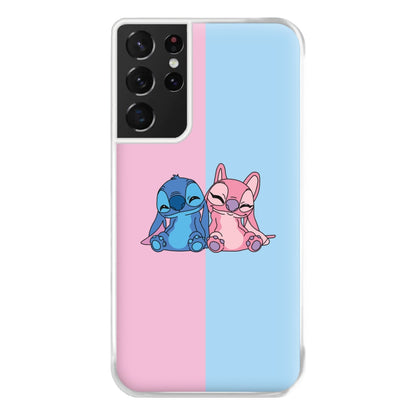 Best Friends - Pink Alien Phone Case for Galaxy S21 Ultra