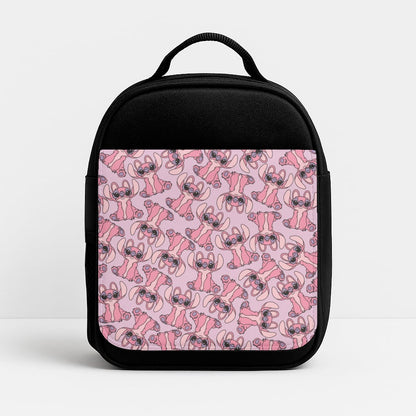 Angel Pink Alien Pattern Lunchbox