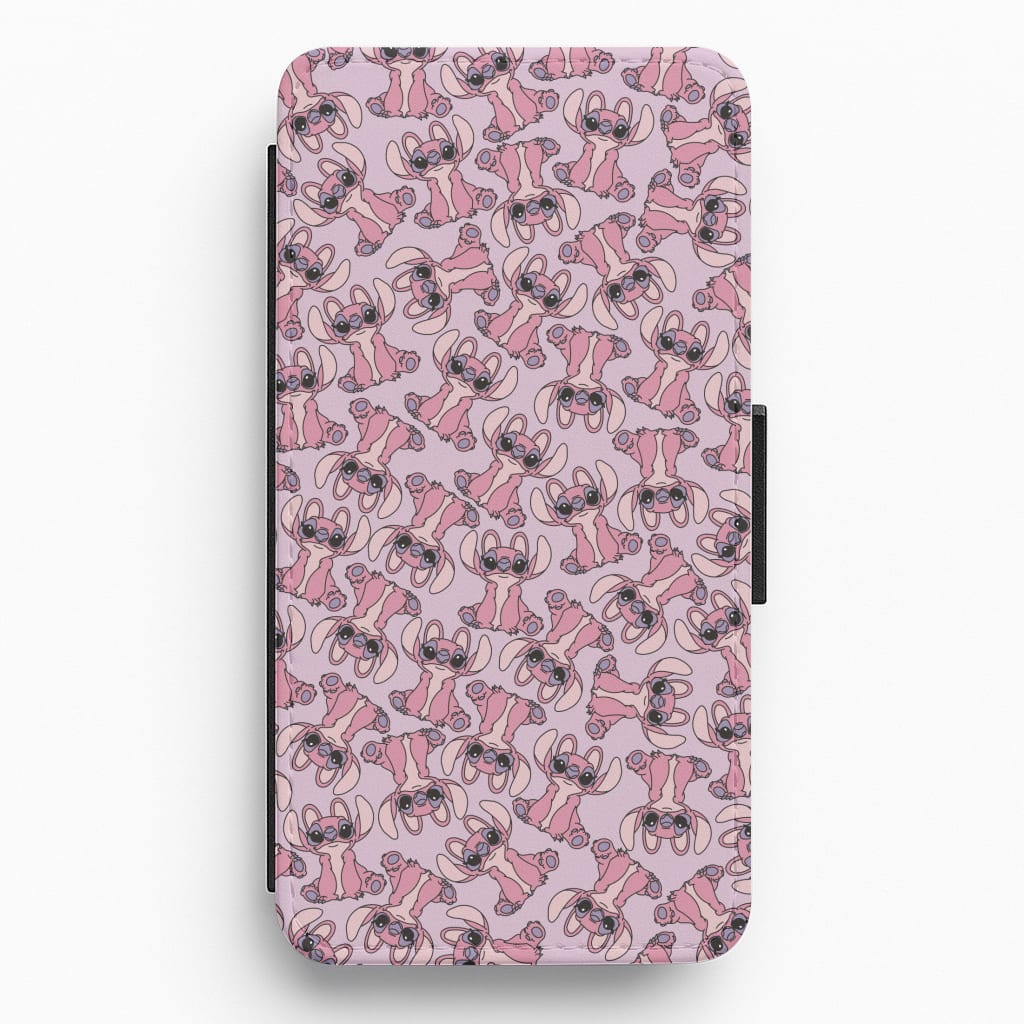 Angel Pink Alien Pattern Flip / Wallet Phone Case