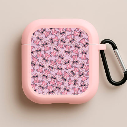 Angel Pink Alien Pattern Pink AirPods Case