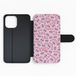 Angel Pink Alien Pattern Flip / Wallet Phone Case