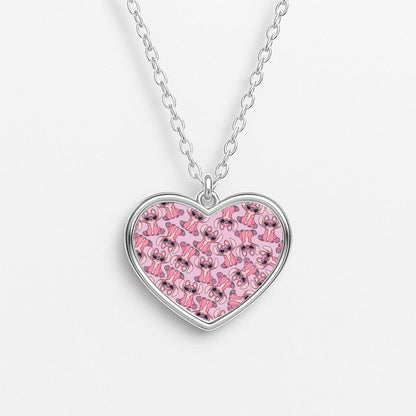 Angel Pink Alien Pattern Necklace