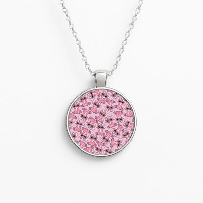 Angel Pink Alien Pattern Necklace